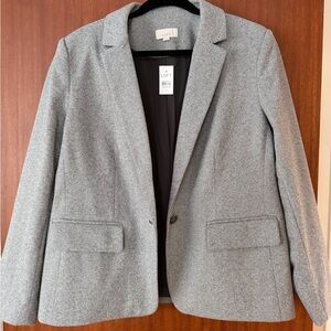 NWT LOFT Herringbone Women's Gray Blazer